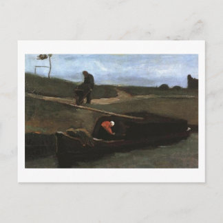 Postal Barco de turba con dos figuras, Vincent Van Gogh
