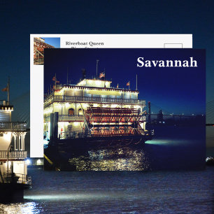 Postal Barco de vapor Savannah GA Fotográfico
