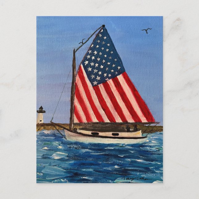 Postal Barco de vela americano (Anverso)