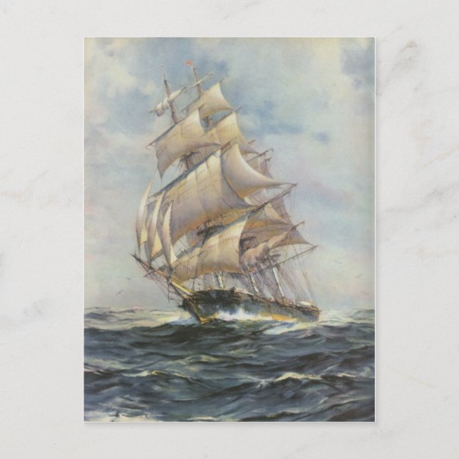 Postal Barco de Vela Antiguo (Anverso)