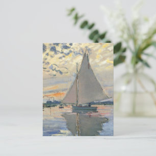 Postal Barco de vela de Monet Impresionismo Francés Arte 