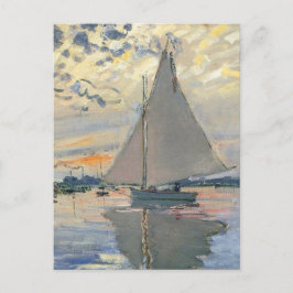 Postal Barco de vela de Monet Impresionismo Francés Arte 