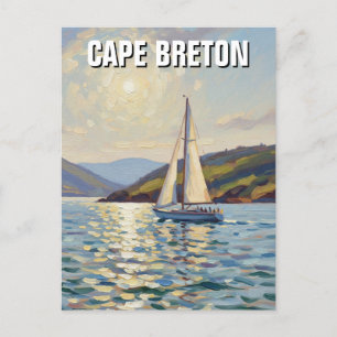 Postal Barco de vela en Cape Breton Island Canadá