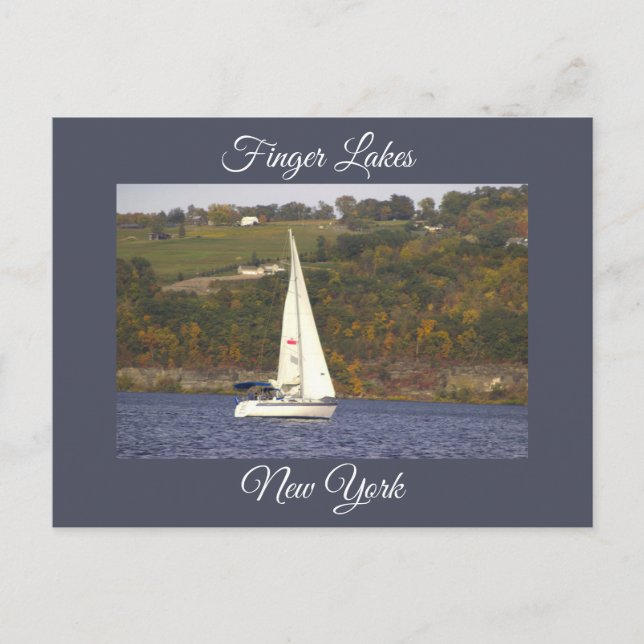 Postal Barco de vela en un lago Postcard (Anverso)