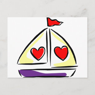 Postal Barco de vela Heart
