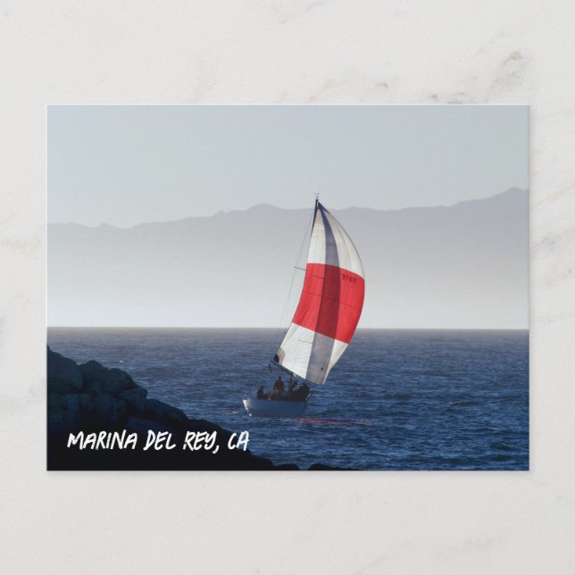 Postal Barco de vela - Marina Del Rey, CA (Anverso)