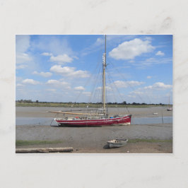Postal Barco de vela rojo
