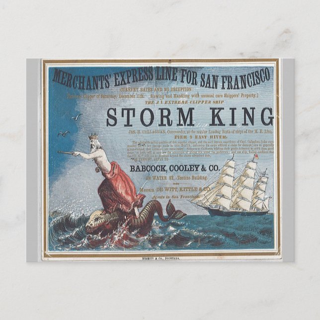 Postal Barco de vela Storm King Clipper (Anverso)