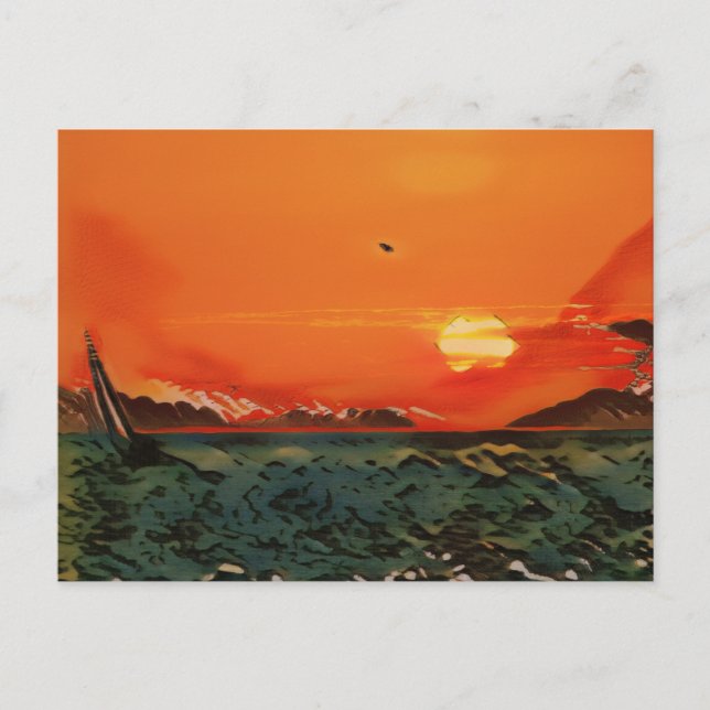 Postal Barco de vela Ukiyo-e (Anverso)