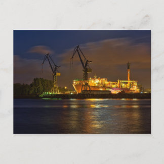 Postal Barco en astillero de Hamburgo