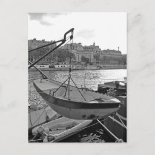 Postal Barco en el río Sena París