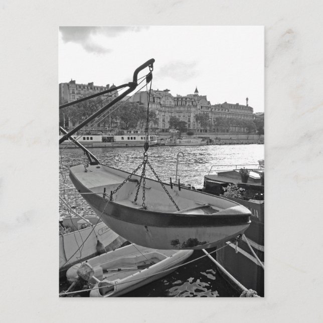 Postal Barco en el río Sena París (Anverso)