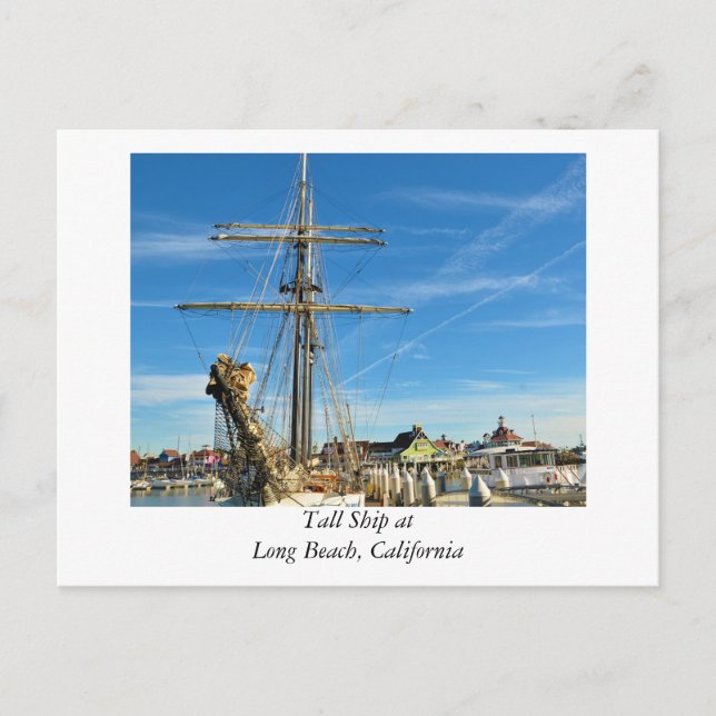 Postal Barco en Long Beach California (Anverso)
