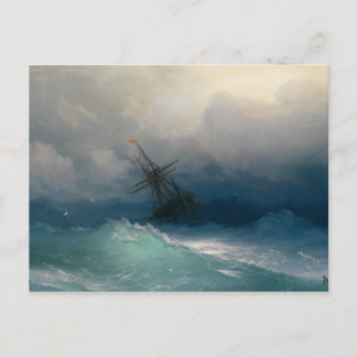 Postal Barco en Mares Tormentosos
