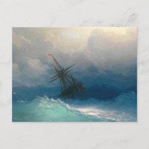 Postal Barco En Mares Tormentosos Por Ivan Ayvazovsky