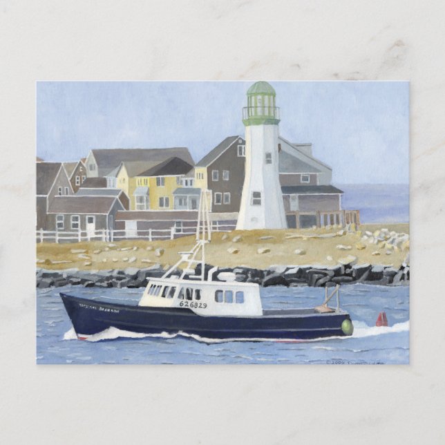 Postal Barco Langostero Puerto Scituate (Anverso)