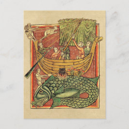 Postal Barco naufragado en una ballena