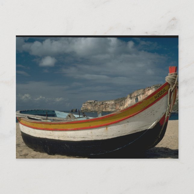 Postal Barco pesquero, Nazur, Portugal (Anverso)