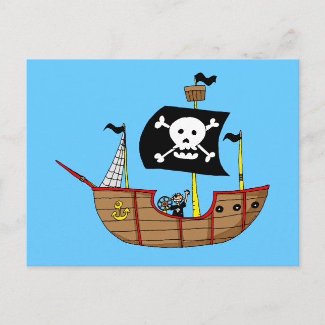 Postal Barco pirata (Anverso)