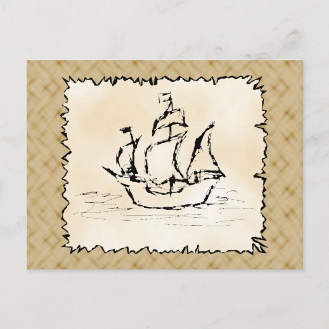 Postal Barco pirata. (Anverso)