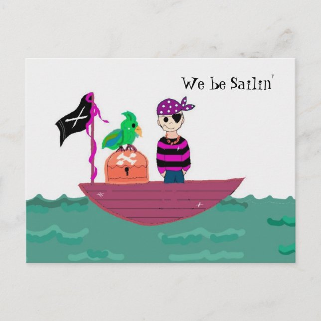 Postal Barco pirata - Somos Sailin' (Anverso)