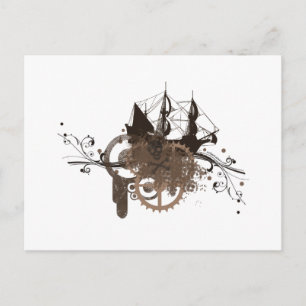 Postal Barco pirata Steampunk