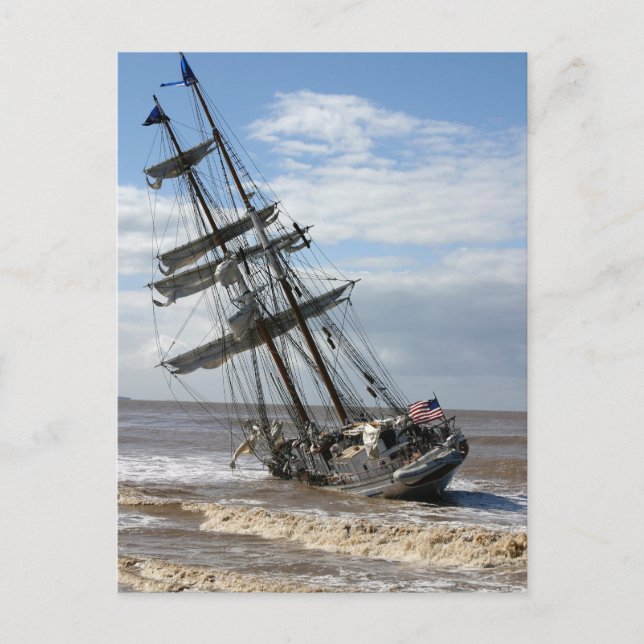 Postal Barco terrestre (Anverso)