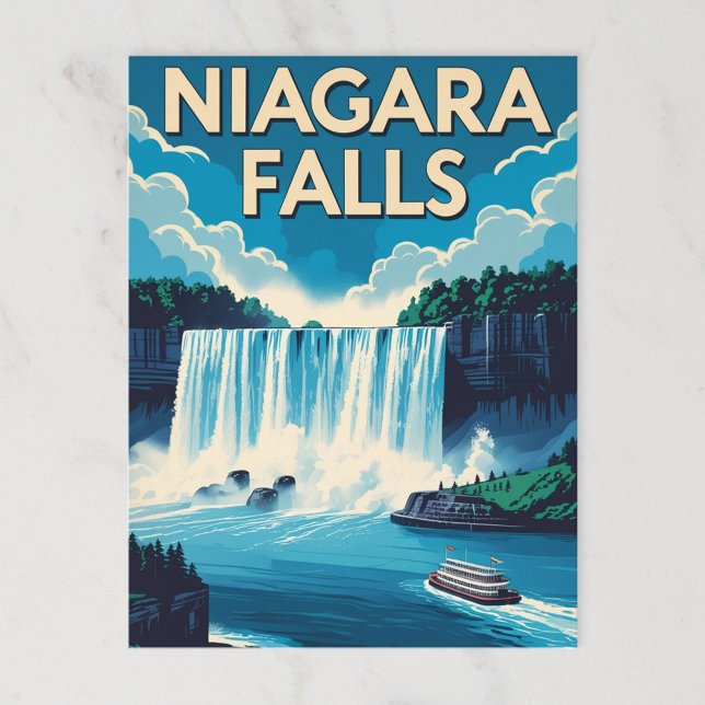 Postal Barco turístico vintage de las cataratas del Niága (Subido por el creador)