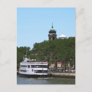 Postal Barco vela Nueva York Estatua de las Islas de la L