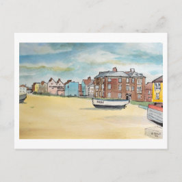 Postal Barcos Aldeburgh en la playa Arte costero de Suffo