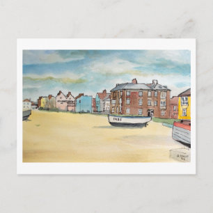 Postal Barcos Aldeburgh en la playa Arte costero de Suffo