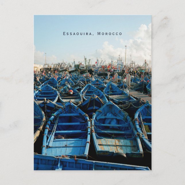 Postal Barcos Azules Famosos de Essaouira (Anverso)