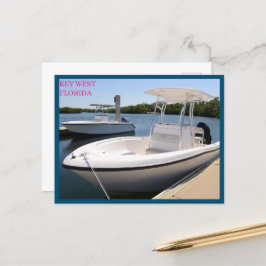 Postal Barcos blancos en Marina Key West Florida