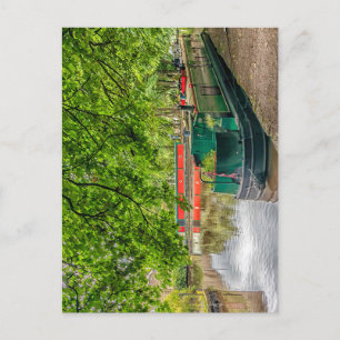 Postal Barcos de canal en la cuenca del canal Uppermill,