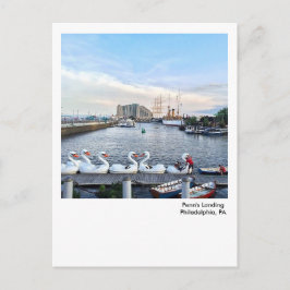 Postal Barcos de cisnes de desembarco de Filadelfia Postc