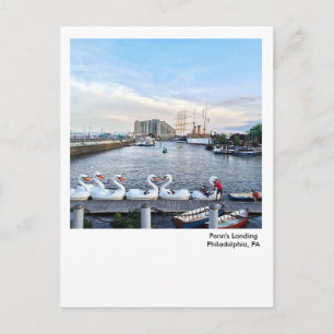 Postal Barcos de cisnes de desembarco de Filadelfia Postc