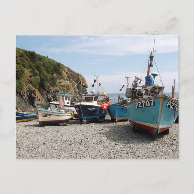 Postal Barcos de pesca Cadgwith Cornwall England (Anverso)