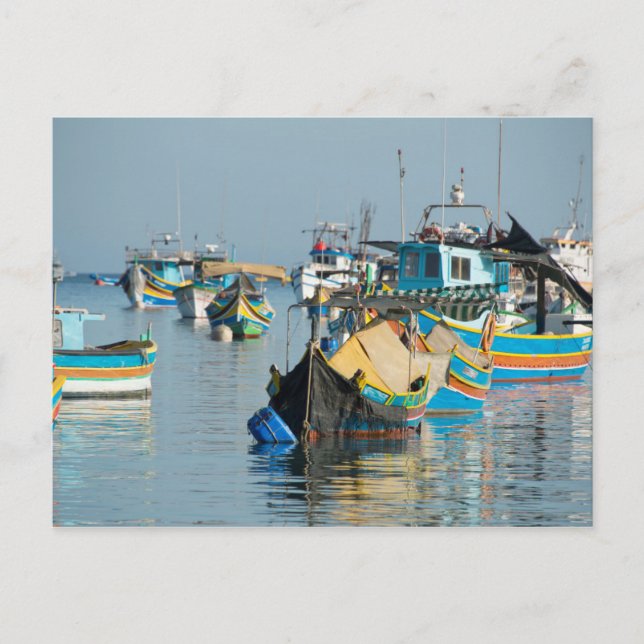 Postal Barcos de pesca de Malta | Marsaxlokk En Malta (Anverso)