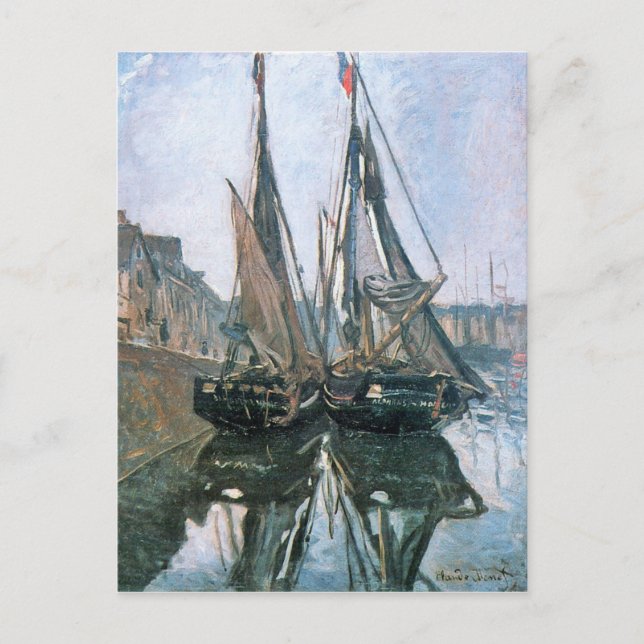 Postal Barcos de pesca en Honfleur de Claude Monet (Anverso)