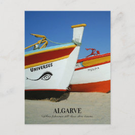 Postal Barcos de pesca en la foto de playa del Algarve