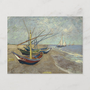 Postal Barcos de pesca en la playa