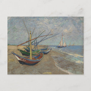 Postal Barcos de pesca Van Gogh en la playa de Les Saint