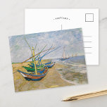 Postal Barcos de pesca | Vincent van Gogh<br><div class="desc">Barcos de pesca en la playa de Saintes-Maries (1888) del artista holandés post-impresionista Vincent Van Gogh. El arte original es un óleo sobre una pintura marina de lona que representa varios barcos de pesca en la orilla del océano. Utilice las herramientas de diseño para agregar texto personalizado o personalizar la...</div>