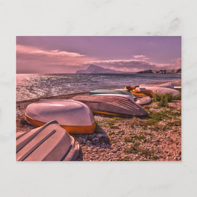 Postal Barcos de remo abandonados | Playa L'Olla, Altea (Anverso)
