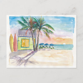 Postal Barcos de Surf Beach Caribeños y Sunset