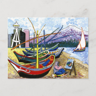 Postal Barcos de Van Gogh