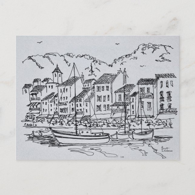 Postal Barcos de vela en el puerto | Cassis, Francia (Anverso)