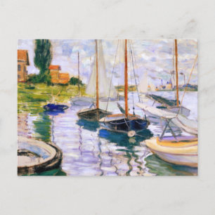 Postal Barcos de vela en el Sena del Petit Claude Monet