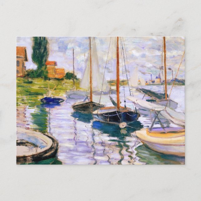 Postal Barcos de vela en el Sena del Petit Claude Monet (Anverso)