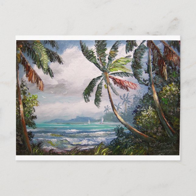 Postal Barcos de vela en la bahía (Anverso)